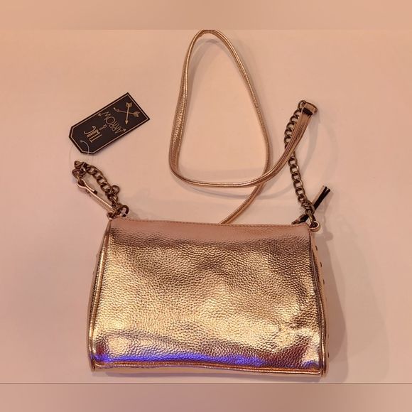 Gold Metallic y2k Studded Crossbody Purse New - Picture 3 of 10